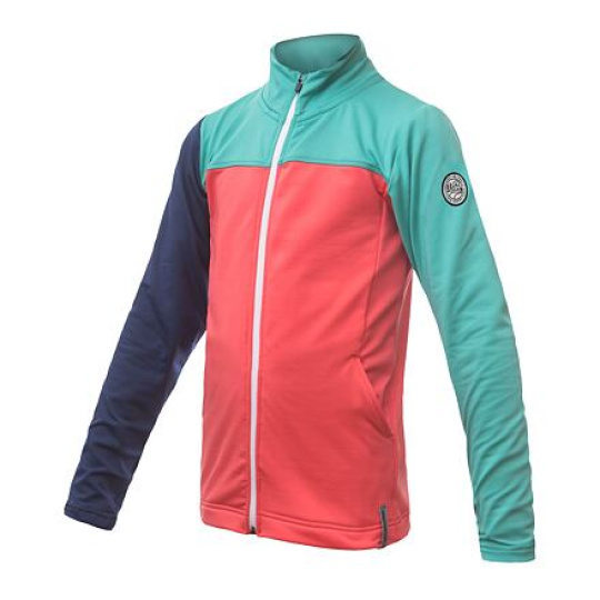 SENSOR COOLMAX THERMO children's sweatshirt full-zip coral/sea green/deep blue Size: